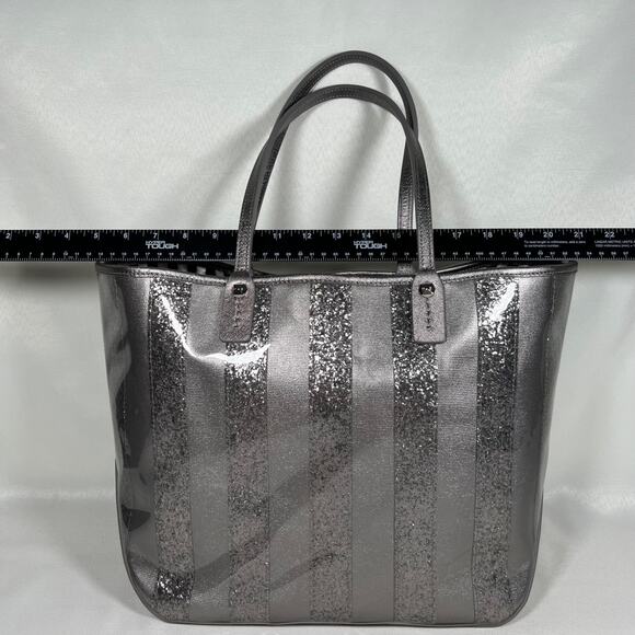Henri Bendel Silver Luxury Sparkle/Glitter Designer Tote Bag Rare - Picture 11 of 13